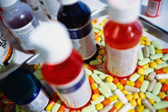 pharmaceutical bottles and pills